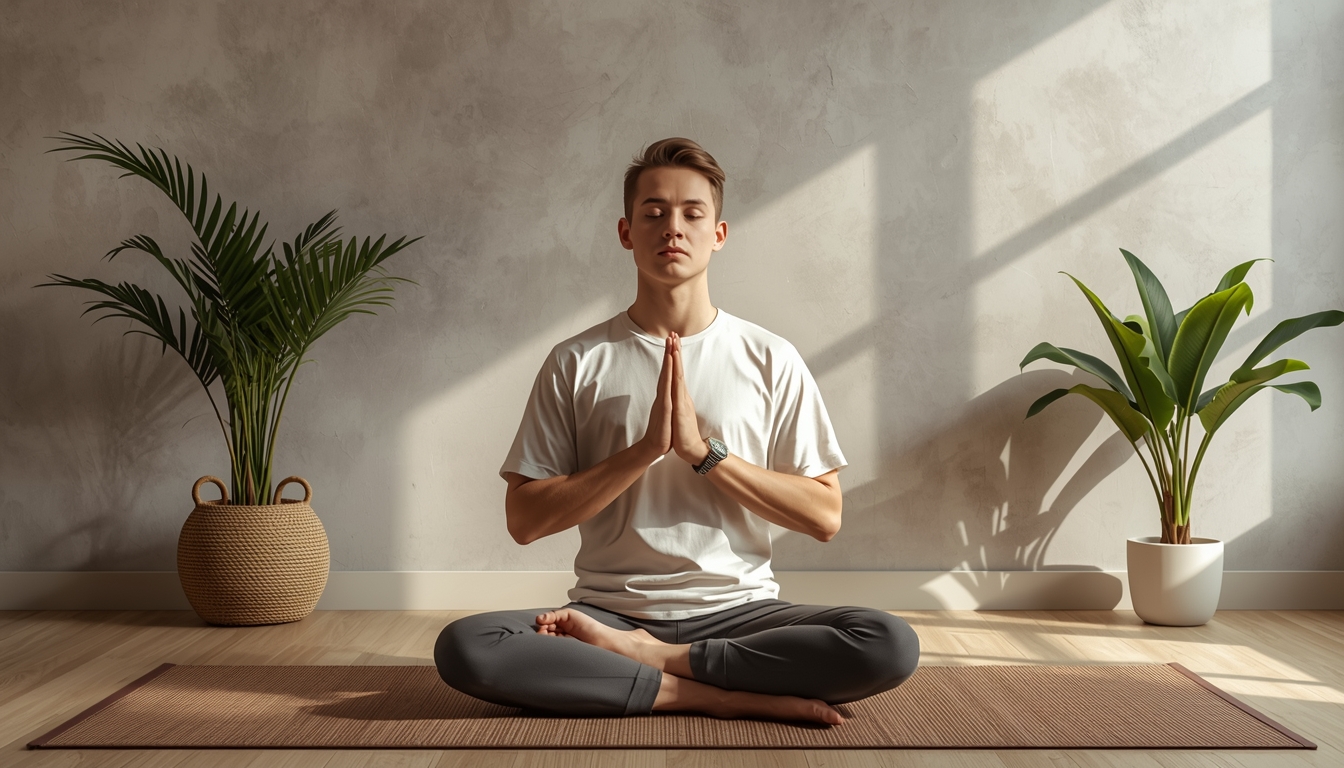Person som praktiserer mindfulness i et rolig miljø