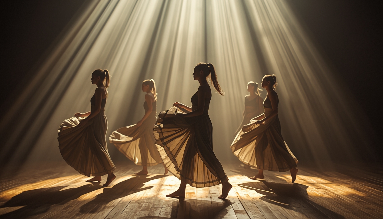 Gruppe som utfører gentle movement i et naturlig lys